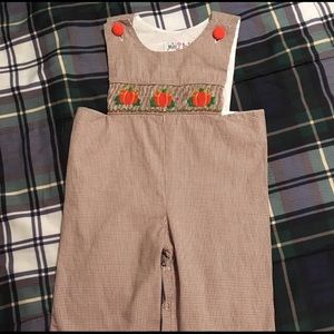 Pumpkin Smocked Longalls